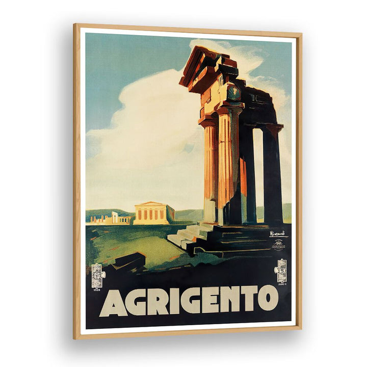 Stunning AGRIGENTO, VINTAGE TRAVEL POSTERS showcasing Italy's historic architecture and scenic beauty for your decor.