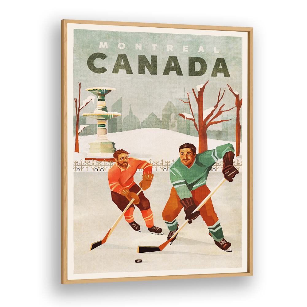 Montreal Canada Pond Hockey Guys poster showcasing the thrill of ice hockey. Perfect for sports enthusiasts! CANADA HOCKEY GUYS, SPORTS POSTERS.