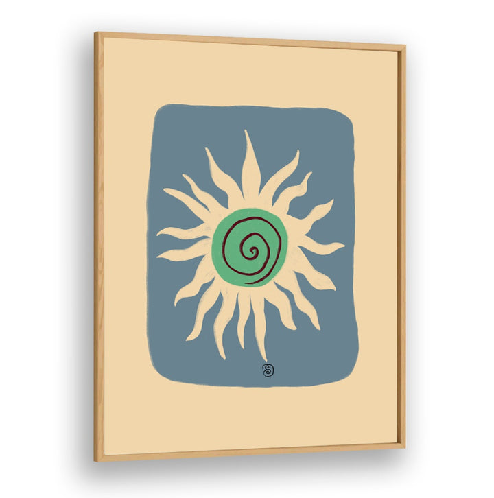 Vibrant BLUE SUN art print showcasing creativity and energy, perfect for modern home decor. Transform your space!