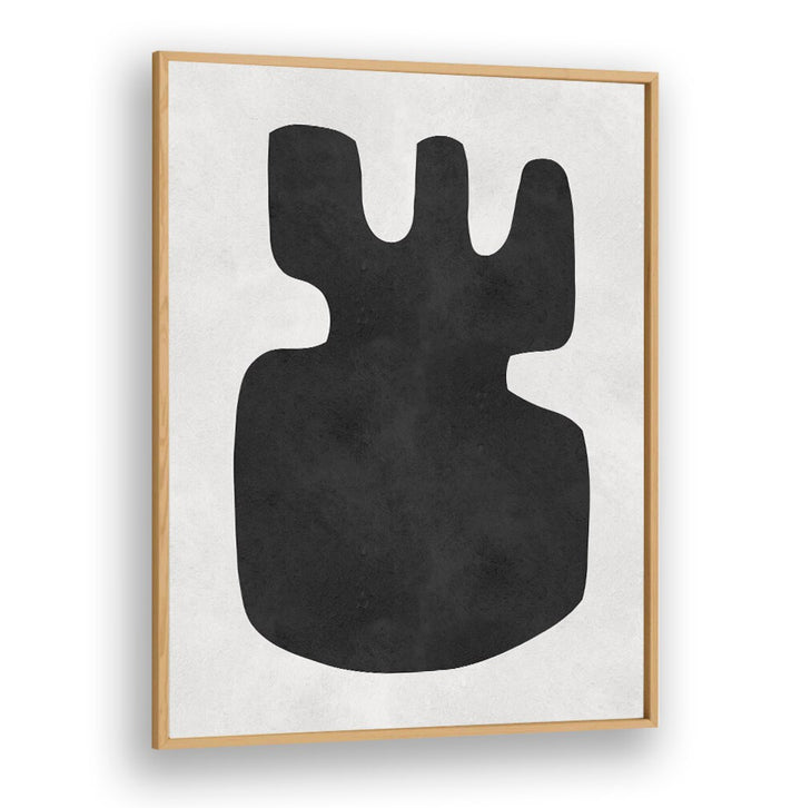 Bold black shape on a light backdrop, showcasing ORGANIC, GEOMETRIC ART PRINTS for modern decor enthusiasts.