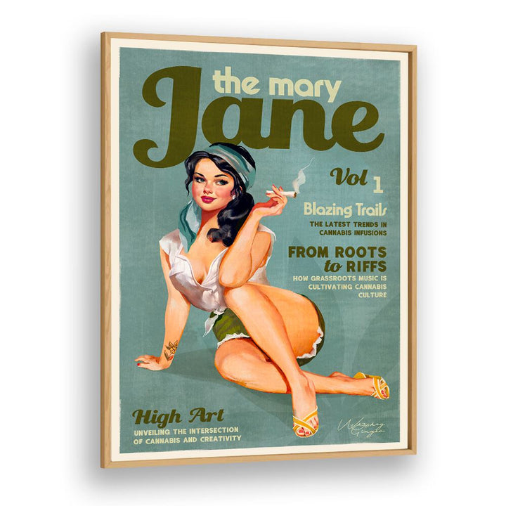 Mary Jane Retro portraits capture vintage pinup charm, celebrating cannabis culture and artistic expression.