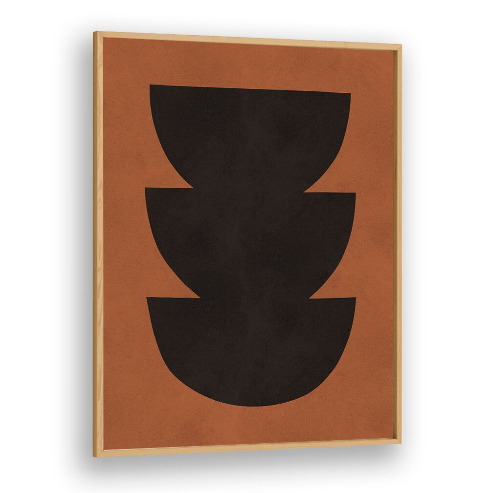 Bold black shapes on warm tones define TRIBAL III, ABSTRACT PAINTINGS, perfect for modern home decor.