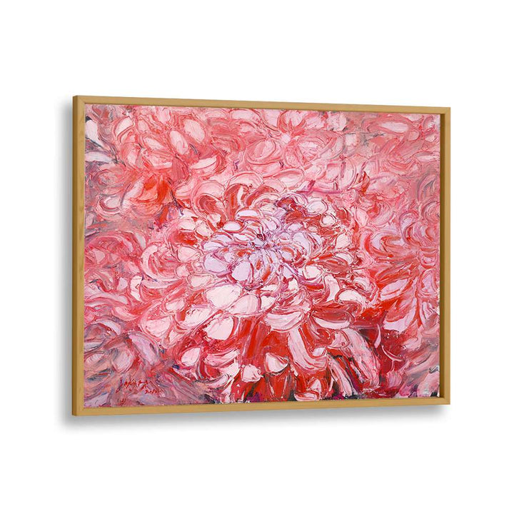 Bright red CHRYSANTHEMUM CANVAS, FLORAL FLOWER PAINTINGS bring vibrant elegance to any space. Perfect for decor!