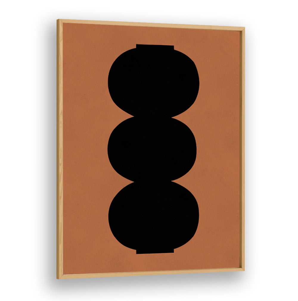 Stylish TRIBAL SHAPES XIV, GEOMETRIC ART PRINTS in black and terracotta, perfect for modern home decor.