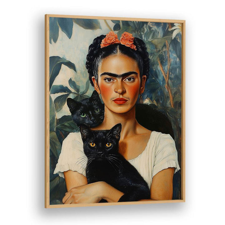 Whimsical FRIDA AND CATS, ALTERED ART PRINTS by Dikhotomy blend art and feline charm in a creative masterpiece.