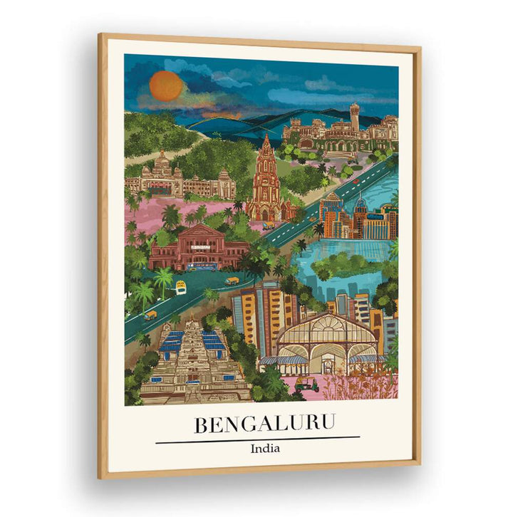 Explore the vibrant culture of Bengaluru with Saumya Agarwal's stunning travel poster, perfect for wall decor.