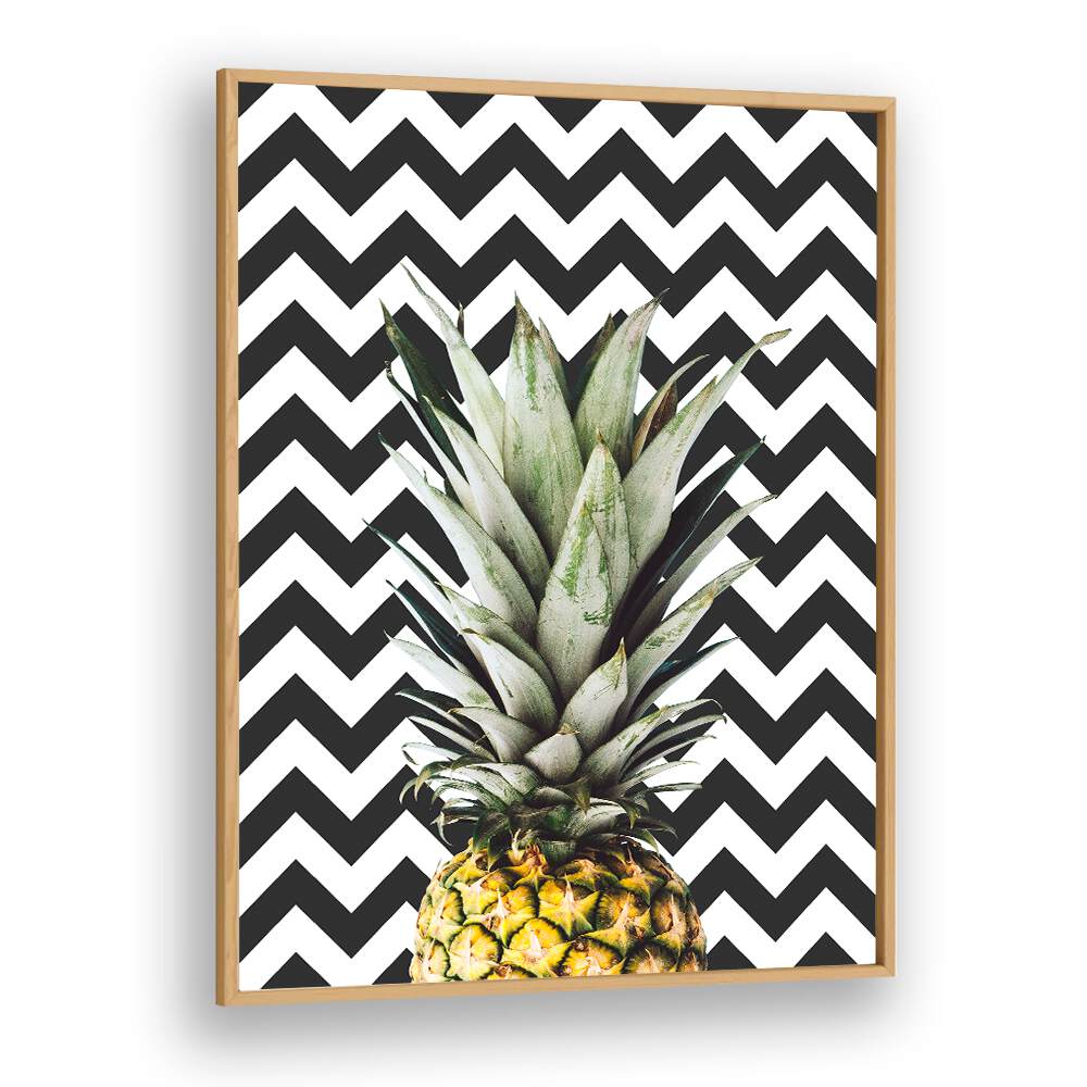 Vibrant PINEAPPLE ART II, KITCHEN POSTERS featuring a stunning pineapple design on a chevron background.
