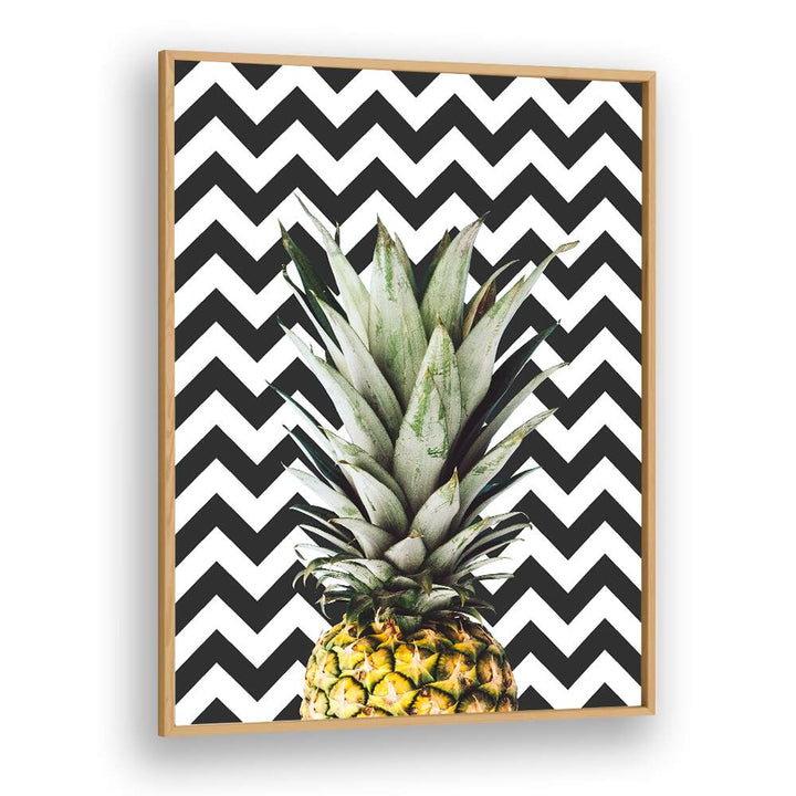 Vibrant PINEAPPLE ART II, KITCHEN POSTERS featuring a stunning pineapple design on a chevron background.