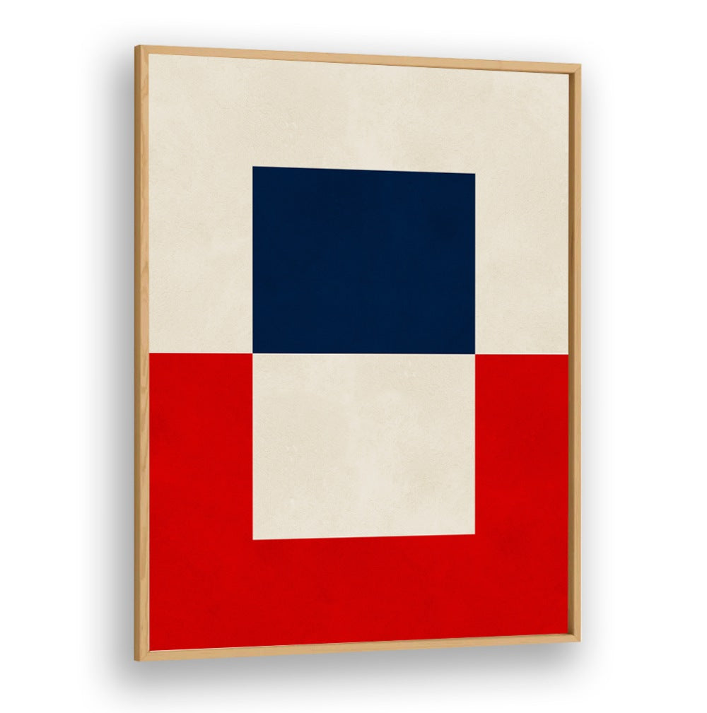 Modern geometric art prints featuring bold colors in OVERLAPPING VI, perfect for stylish decor at Oakwood.