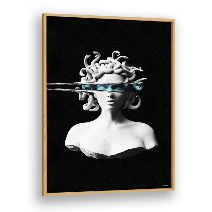 Stunning PORTRAIT OF MEDUSA, ALTERED ART PRINTS by UNDERDOTT, showcasing a captivating blend of classic artistry.