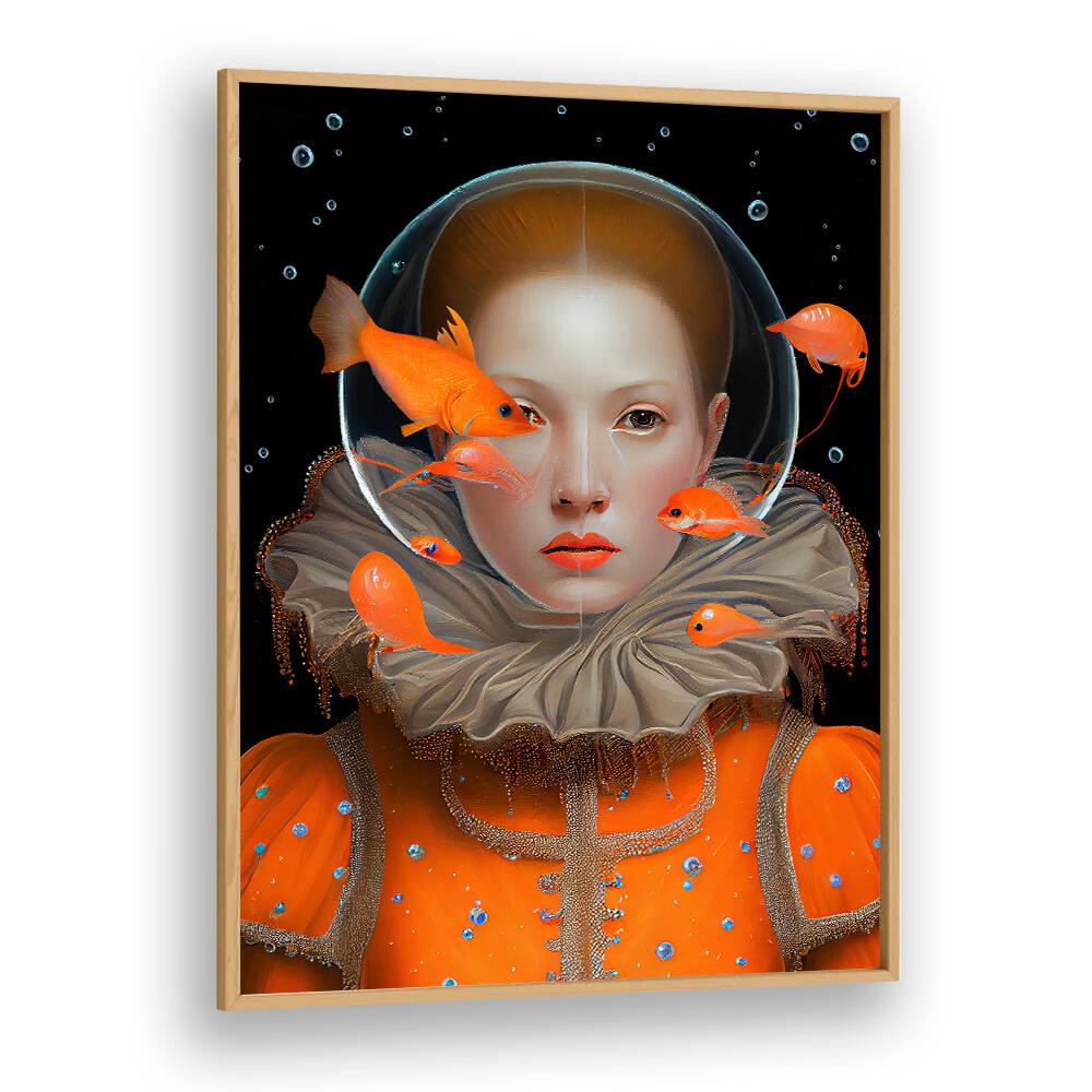 Explore the mystical beauty of "THE PRINCESS OF DEEP SEA, ALTERED ART PRINTS" by Dikhotomy, featuring vibrant underwater life.