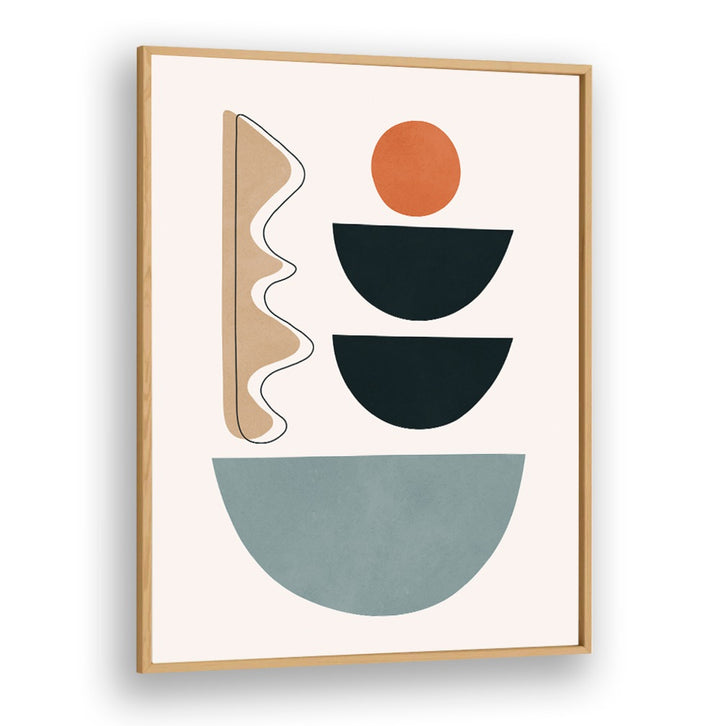 Colorful SEMICIRCLES V, BOHO ART PAINTINGS featuring geometric shapes, ideal for modern decor at your home or office.