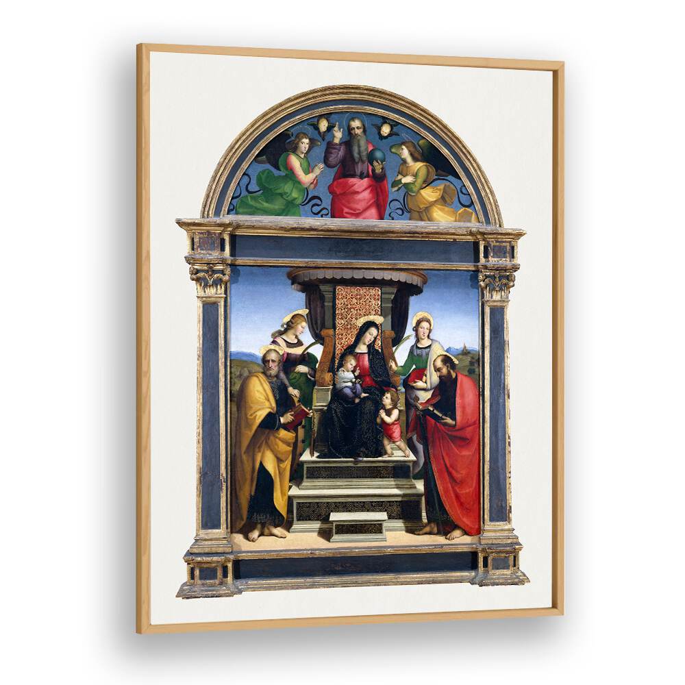 MADONNA AND CHILD ENTHRONED WITH SAINTS  , VINTAGE PAINTINGS
