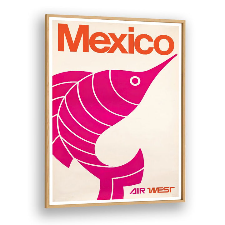 Colorful MEXICO I, VINTAGE TRAVEL POSTERS featuring a bold shrimp design, perfect for travel enthusiasts.
