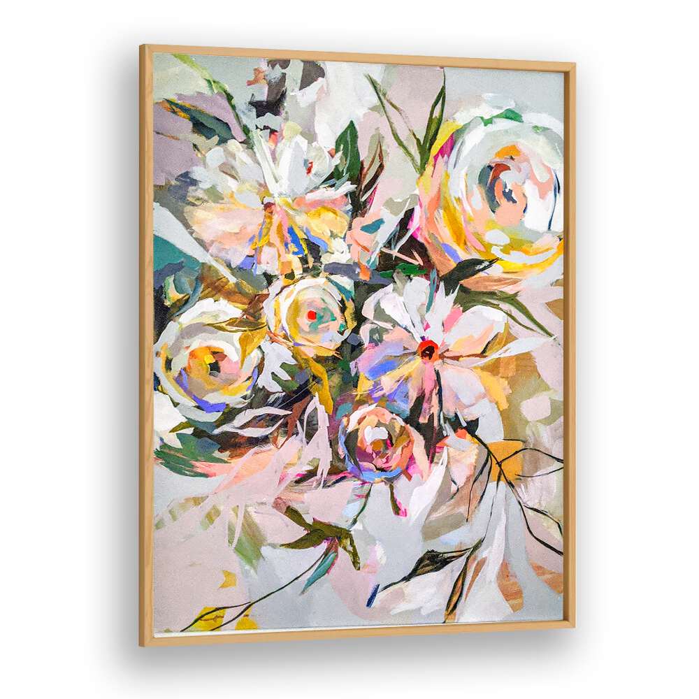 Stunning BEDROOM FLOWERS, FLORAL FLOWER PAINTINGS with abstract brushstrokes, enhancing your home decor beautifully.