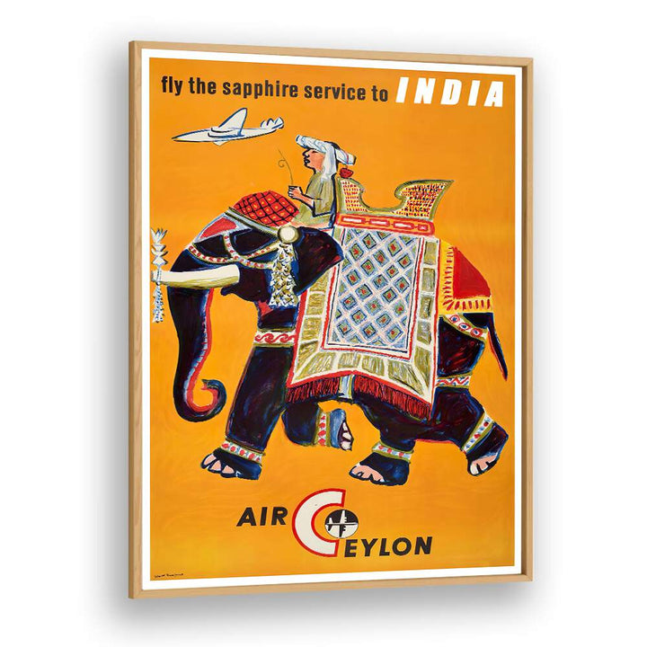 AIR CEYLON, VINTAGE TRAVEL POSTERS feature a colorful elephant design, capturing the essence of nostalgic adventure.