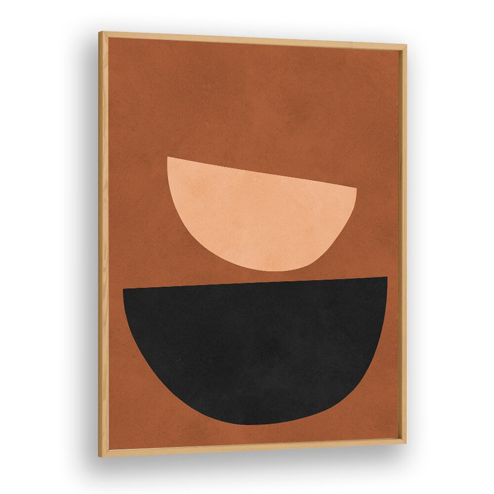 Stylish TRIBAL I, GEOMETRIC ART PRINTS featuring overlapping shapes in earthy tones, perfect for modern decor.