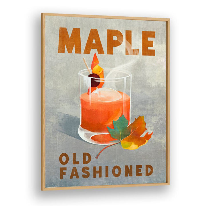 Sophisticated MAPLE OLD FASHIONED, BAR art print perfect for elevating your cocktail space at home or cafe.