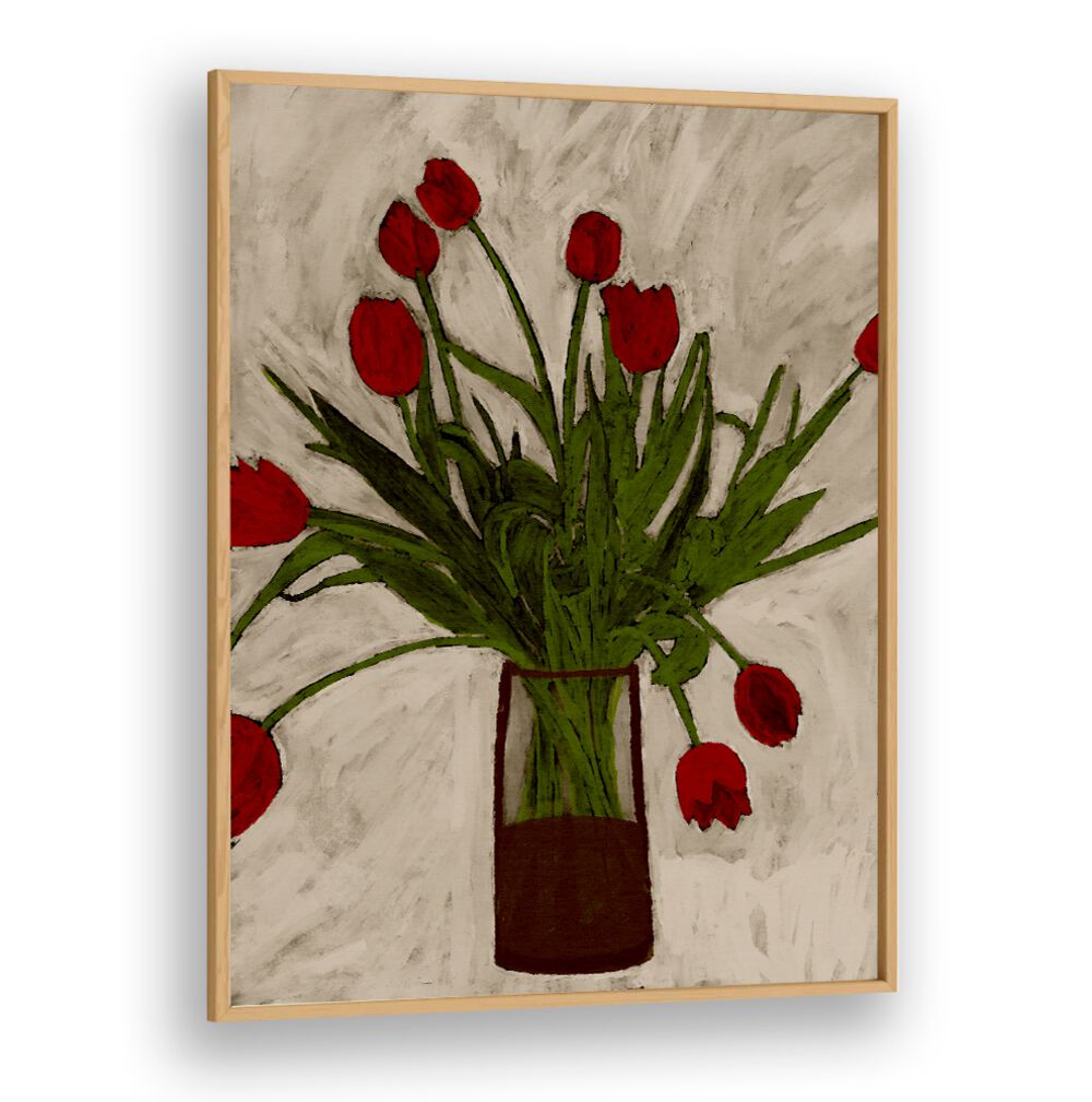 Brighten your space with a vibrant bouquet of tulips, featured in our floral flower paintings collection.