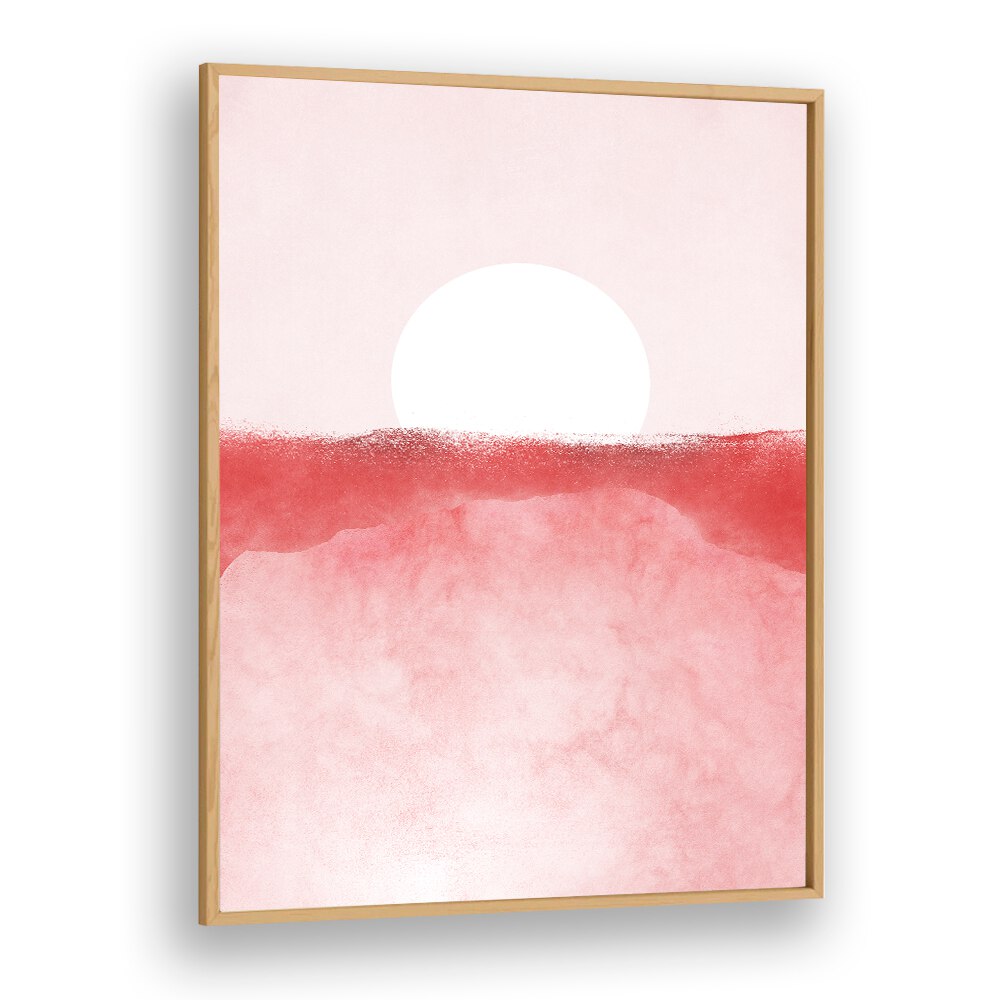 MINIMAL LANDSCAPE PINK I, LANDSCAPE PAINTINGS showcases serene pink hues and a tranquil sun, perfect for elegant spaces.