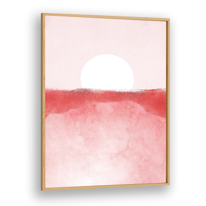 MINIMAL LANDSCAPE PINK I, LANDSCAPE PAINTINGS showcases serene pink hues and a tranquil sun, perfect for elegant spaces.