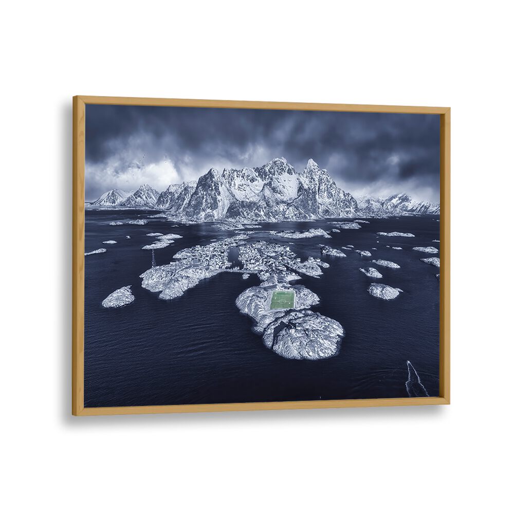 Breathtaking HENNINGSVABR photography prints showcasing dramatic mountains and serene waters to enhance your space.