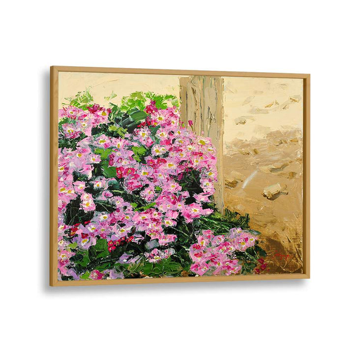 Vibrant WILD CHRYSANTHEMUM CANVAS, FLORAL FLOWER PAINTINGS showcasing lush pink blooms and rustic charm.