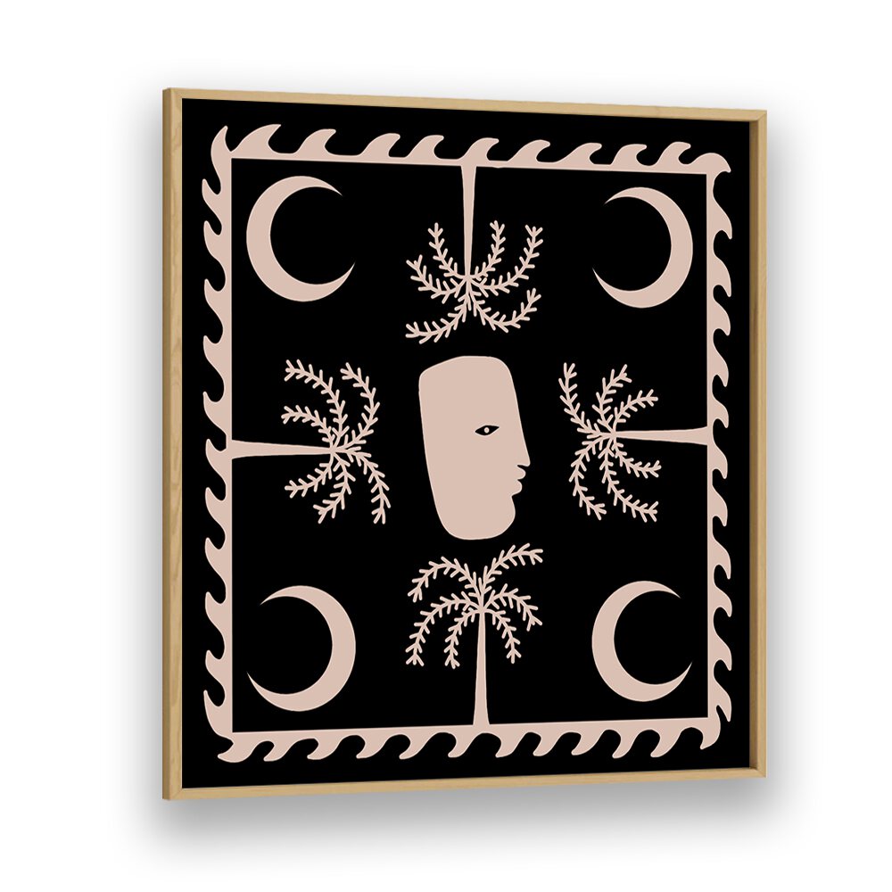 CELESTIAL I, BOHO ART PAINTINGS features elegant design with a unique blend of moons and natural motifs. Perfect for decor.