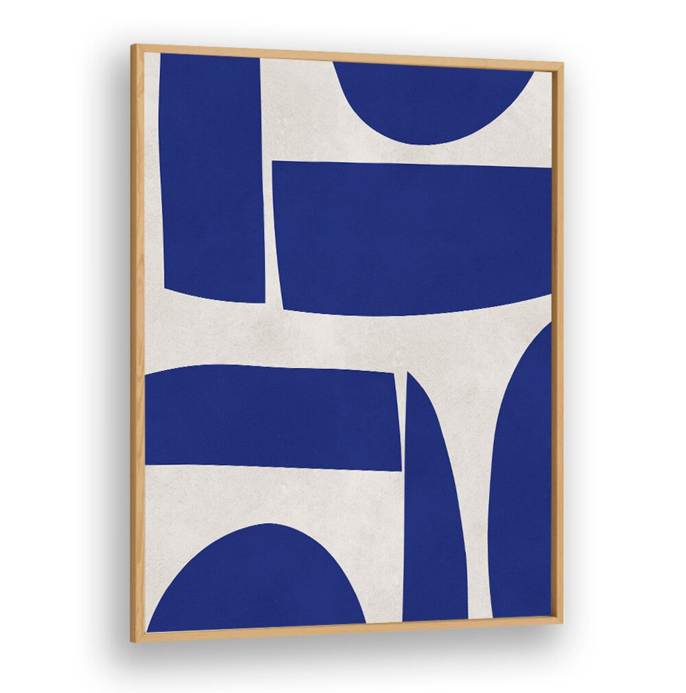 Curved shapes in elegant blue and white design, perfect for modern decor—CURVED SHAPES, GEOMETRIC ART PRINTS.
