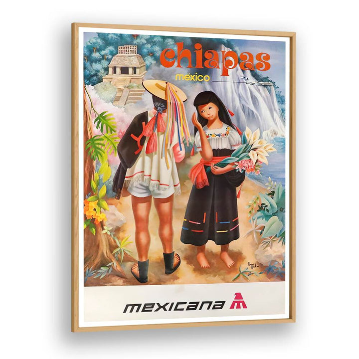 Colorful CHIAPAS MEXICO, VINTAGE TRAVEL POSTERS showcase local culture and stunning landscapes, perfect for decor.