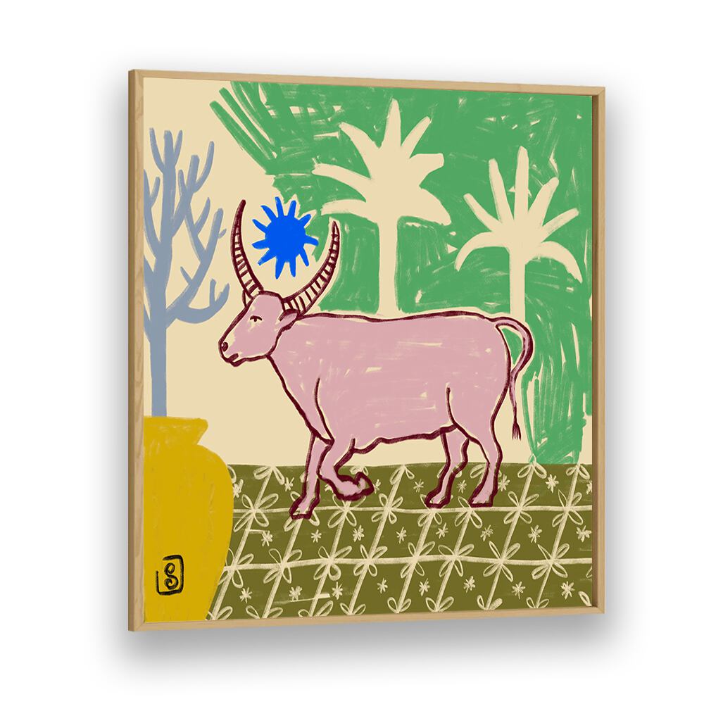 Vibrant TAURUS III, ZODIAC poster featuring artistic bull design, perfect for enhancing your space with astrology-inspired decor.
