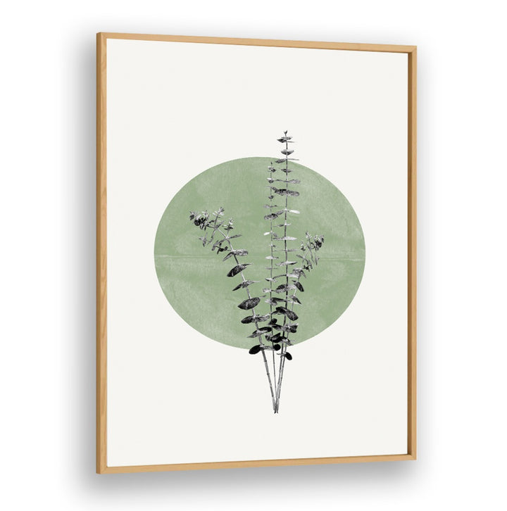 EUCALYPTUS AND GREEN MOON, FLORAL FLOWER PAINTINGS add a serene touch to any room with modern aesthetics.