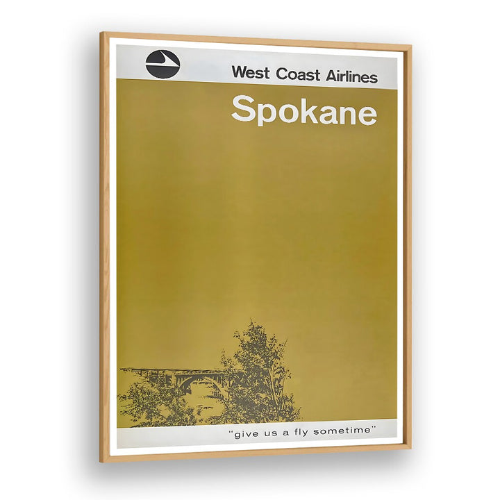 Discover the charm of WEST COAST AIRLINES, VINTAGE TRAVEL POSTERS featuring Spokane, perfect for aviation enthusiasts.
