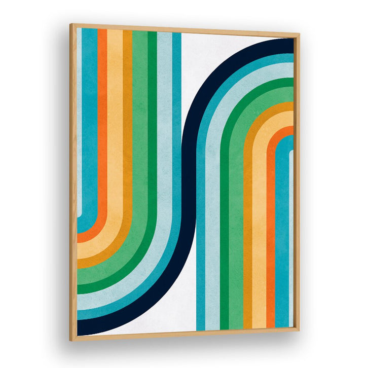 Vibrant CURVED LINES II, GEOMETRIC ART PRINTS showcase colorful, fluid lines that energize your space beautifully.