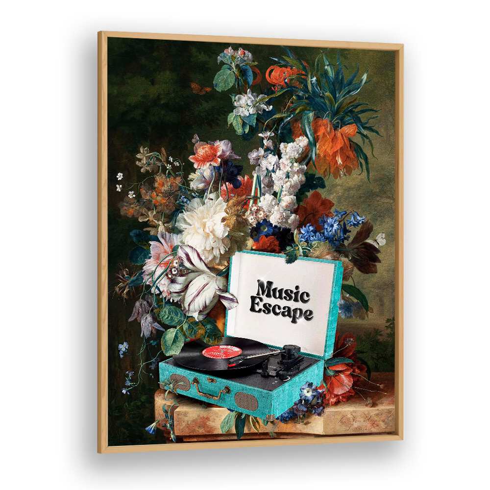 Vibrant MUSIC ESCAPE, FLORAL FLOWER PAINTINGS by Dikhotomy blend floral beauty with musical harmony in your space.