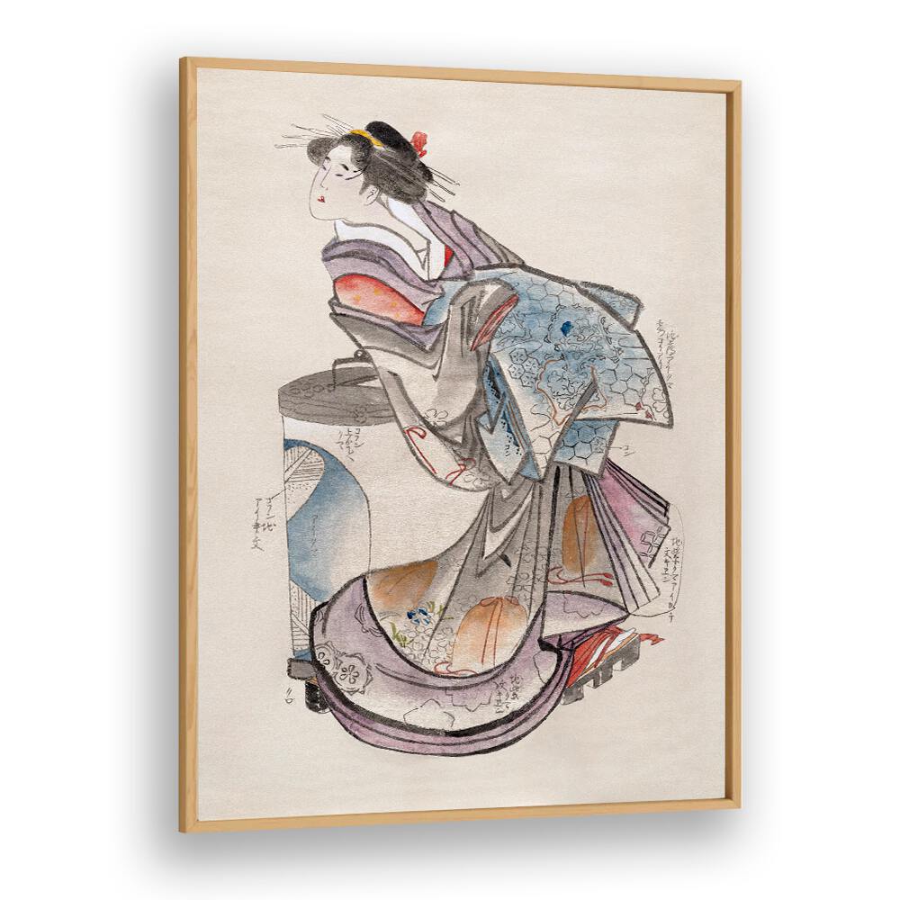 JAPANESE WOMAN FROM ALBUM OF SKETCHES , VINTAGE PAINTINGS