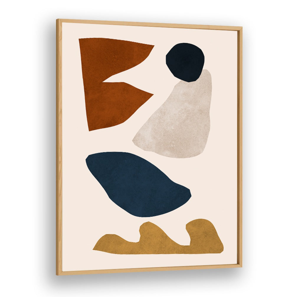 Colorful abstract shapes in earthy tones, perfect for enhancing creativity with EXPRESSIVE VII, GEOMETRIC ART PRINTS.