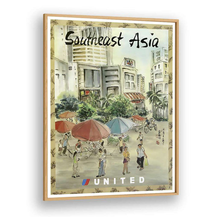 SOUTH EAST ASIA, VINTAGE TRAVEL POSTERS showcasing vibrant street scenes and iconic landmarks for your home decor.