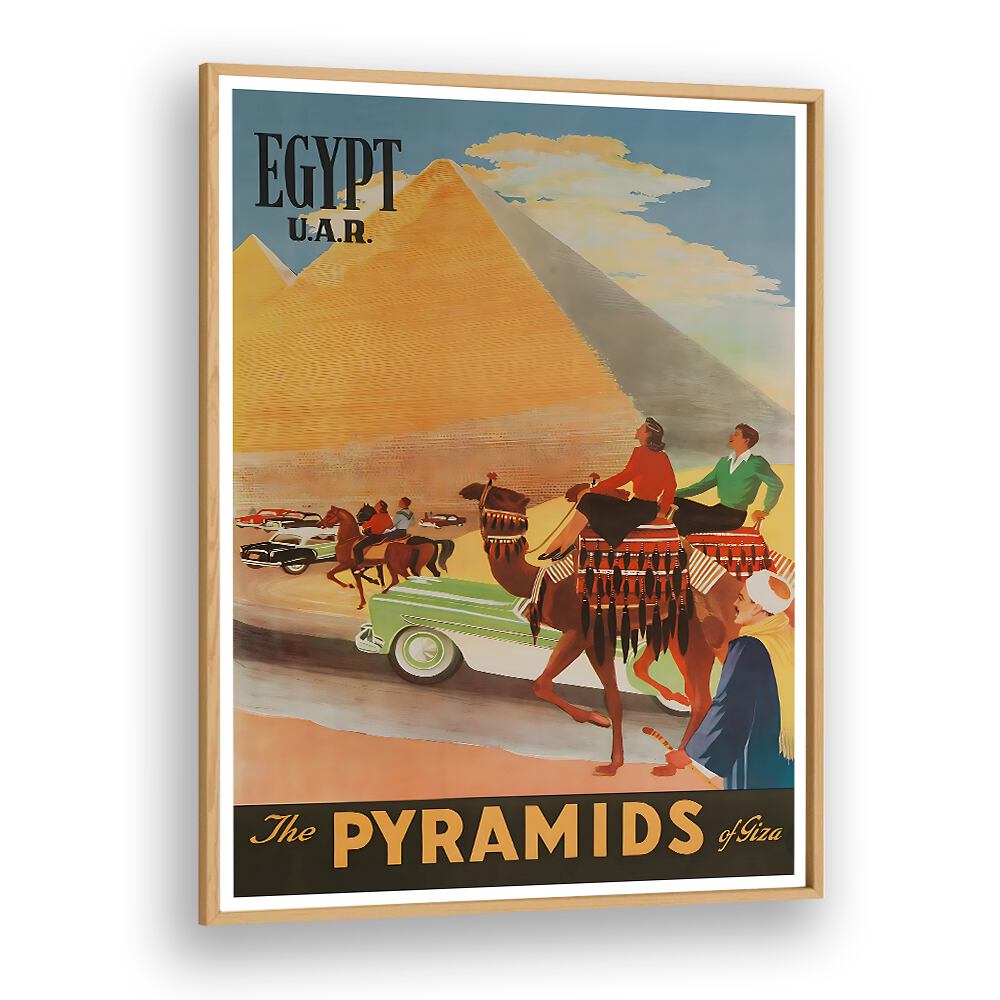 Explore the allure of ancient Egypt with EGYPT I, VINTAGE TRAVEL POSTERS showcasing the breathtaking Pyramids of Giza.