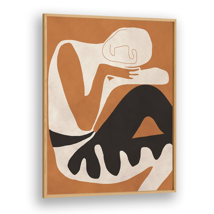 Elegant ABSTRACT ART FIGURE, BOHO ART PAINTINGS in warm tones, enhancing bohemian decor with artistic charm.