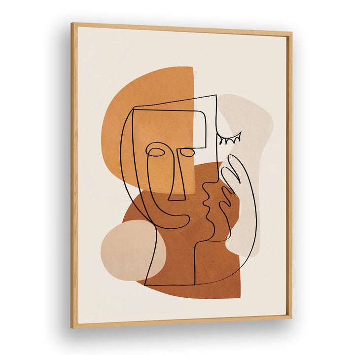 ABSTRACT CLAY FACES I , BOHO ART PAINTINGS