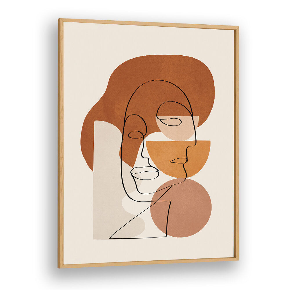 ABSTRACT CLAY FACES II , BOHO ART PAINTINGS