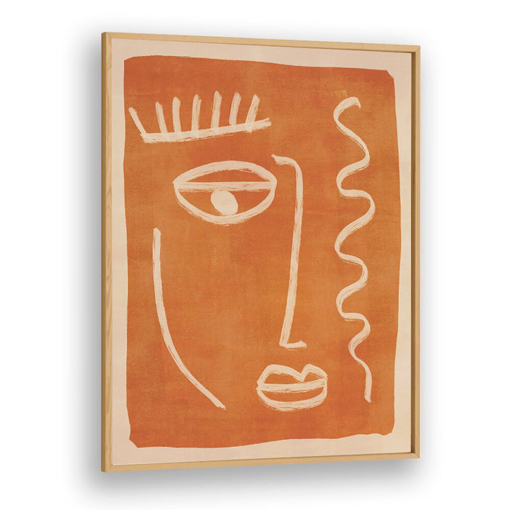 Stunning ABSTRACT FACE PORTRAIT, BOHO ART PAINTINGS in warm tones, perfect for adding artistic charm to your space.