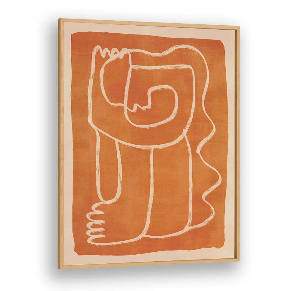 Stunning ABSTRACT LINE ART FIGURE in earthy tones, perfect for boho art paintings to elevate your living space.