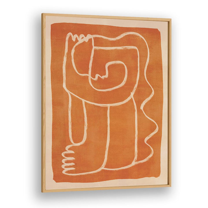 Stunning ABSTRACT LINE ART FIGURE in earthy tones, perfect for boho art paintings to elevate your living space.