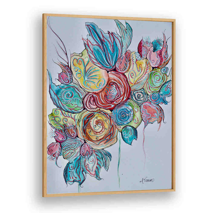 Vibrant COASTAL BLOOMS, FLORAL FLOWER PAINTINGS showcasing intricate floral designs for a lively home decor.