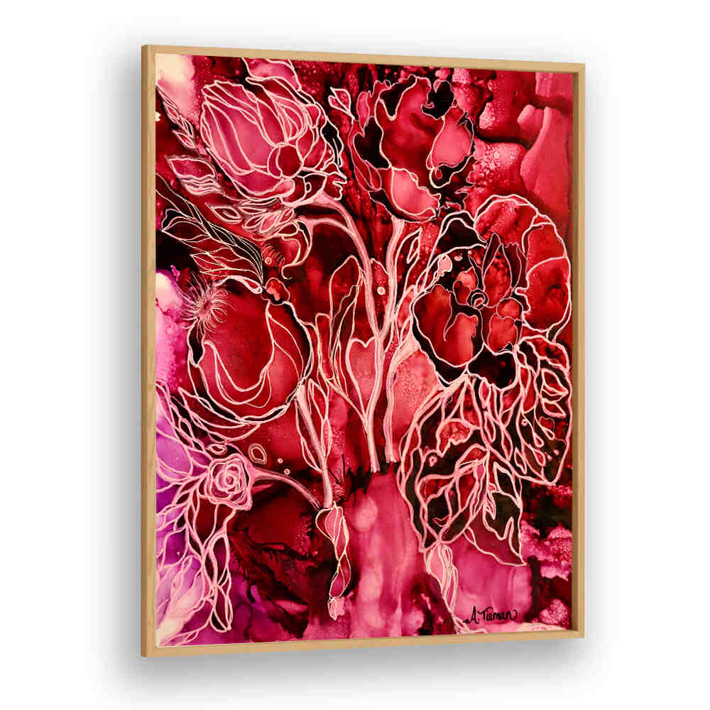 Vibrant red blooms in the HEAVENLY GARDEN, FLORAL FLOWER PAINTINGS, perfect for transforming your space.