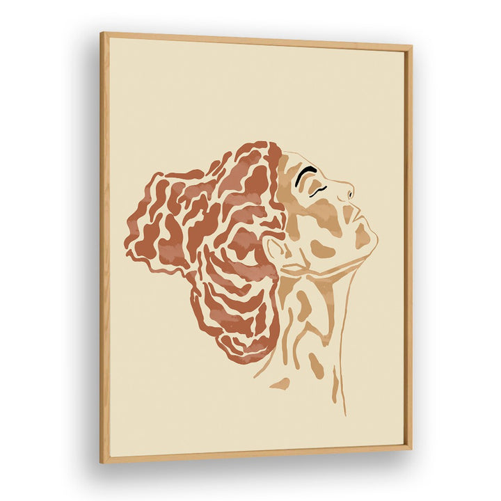 INNER PEACE, BOHO ART PAINTINGS featuring a serene woman profile, perfect for enhancing tranquility in your space.