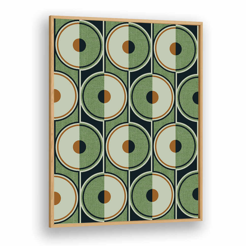 RETRO CIRCLES GREEN , GEOMETRIC ART PRINTS