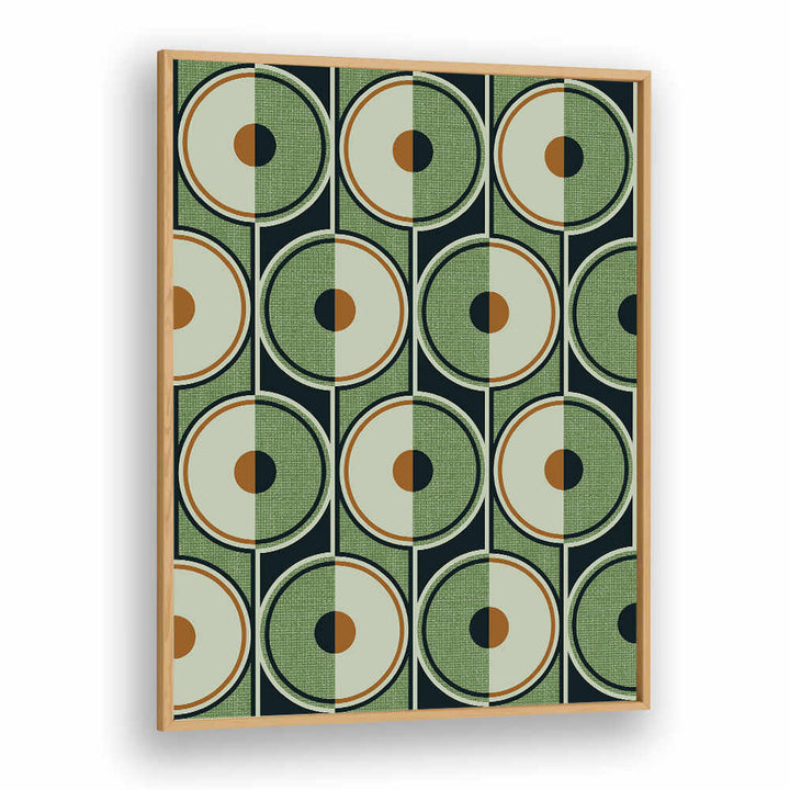 RETRO CIRCLES GREEN , GEOMETRIC ART PRINTS